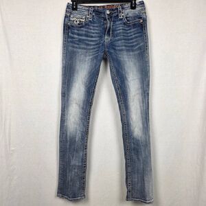 Rock Revival Mid Rise Straight Jeans Womens 32 Boris